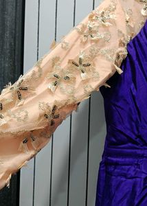 Beautifully Combination Peach Purple Gown