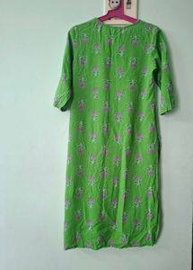 Green Printed Kurta