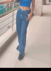 Dark Blue Denim Jeans in baggy style