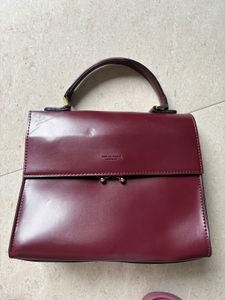 Chic Burgundy Top Handle Bag