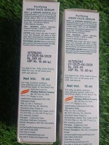 2 Himalaya Purifying Neem Face Serum (15ml each)