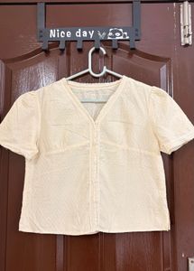 Cute Cream Polka Dot Blouse