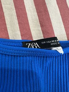 Vibrant Blue Ribbed Crop Top