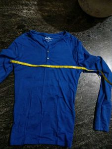 Blue Henley Long Sleeve Top