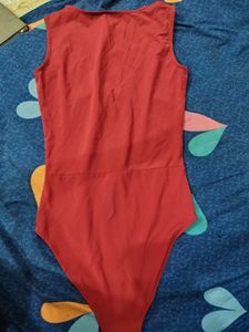 Red Zipper Bodysuit