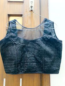 Backless Netted Black Blouse