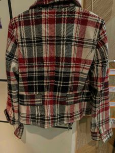 Trendy Plaid Moto Jacket