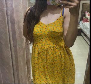 SHEIN Mustard Floral Dress