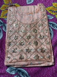 Peach Embellished Kurta