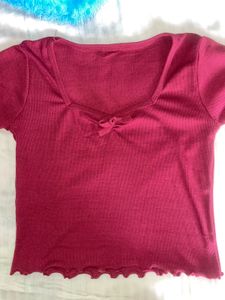 Maroon Casual Top