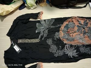 Elegant Black Floral Kurti