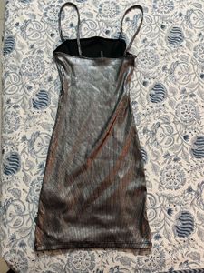 H&amp;M Divided Metallic Silver Mini Dress 🪩🖤