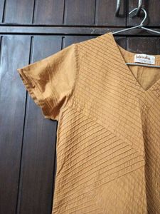 FABINDIA Mustard Textured Kurta