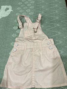 Baby Pink Denim Overalls Skirt
