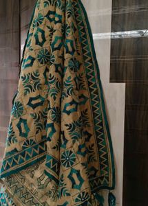 sea green fulkari dupatta