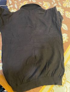 Snitch brand Men's Black Zip Neck Knit