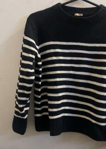 Classic Black and White Striped Sweater