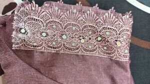 Sparkling Lavender Saree with Embellishments