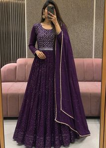 Elegant Purple ethnic gown