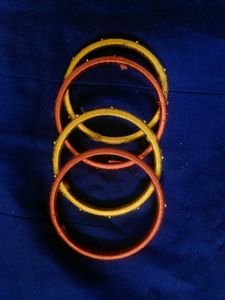 Maroon Silk Thread Bangles with Gold Beads
