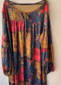 Bohemian Floral Print Mini  Dress