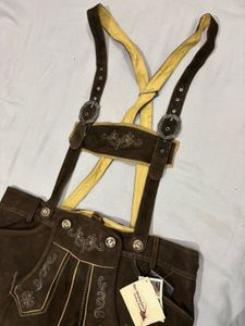 Men's Brown Lederhosen with Suspenders