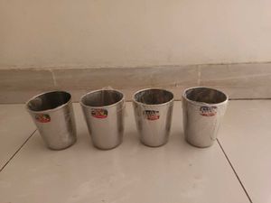 Set of 4 Stainless Steel Glasses