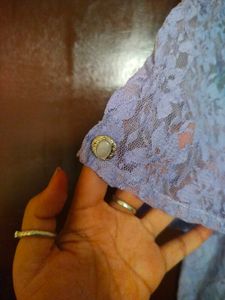 Chic Lavender Lace Button-Up Top