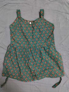 Green Floral Print Short kurta Top