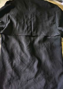Stylish Black Double-Breasted Trench Coat