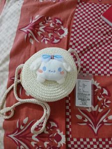 Cute Cinnamoroll Woven Straw Mini Sling Bag (Brand