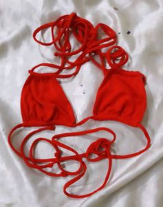 Red String Bikini Top