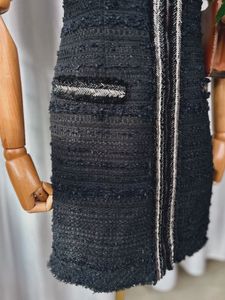 Chic Black Tweed Mini Dress