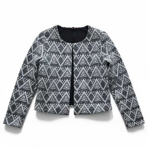 Geometric Print Open Front Jacket