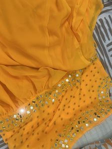 Stunning Yellow Embellished Palazzo Set