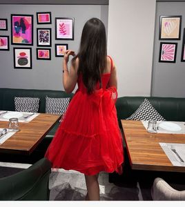 Stunning Red Tiered Party Dress