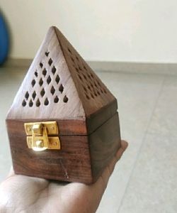 Pyramid Shape Wooden Incense Box