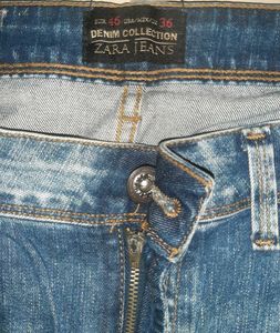 Rare ZARA Blue Distressed Denim | Men