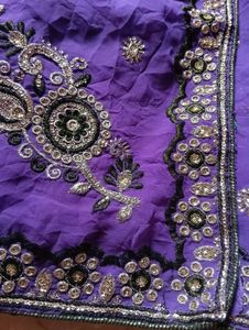 Embellished Purple Saree