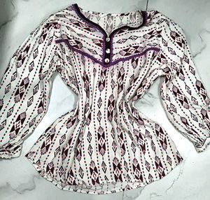 Bohemian Print Tunic Top