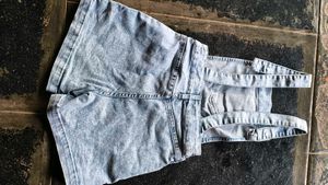 Denim Pinafore Shorts