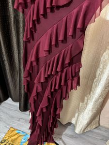 Burgundy Ruffled Maxi Dress