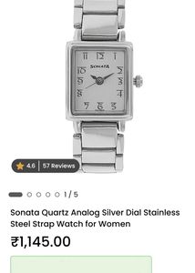 "Sonata" Silver Square Dial Watch