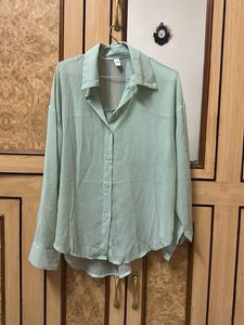 Oversized Collared Button-Up Shirt