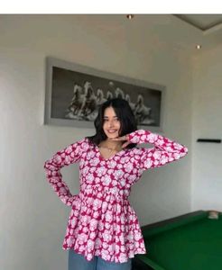 Chic Floral Print Kurta