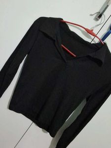 Chic Black Long Sleeve Top