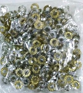 Rings golden colour patches,beads making 30 grm