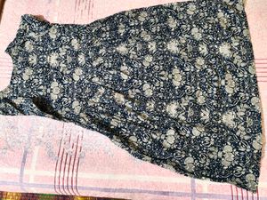 Elegant Blue Floral Print Dress