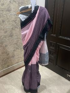 last price Striped Pleated Sarree