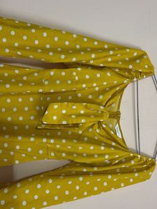 Yellow Polka Dot Dress By Berrylush Brand
